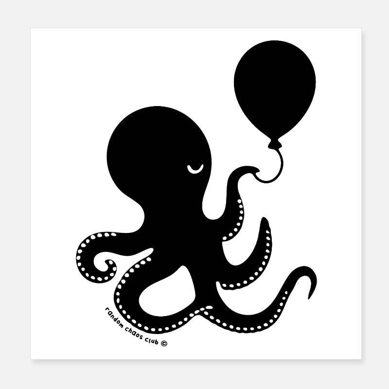 Cursed Octopus – Unhinged Dark Humor Sea Creature  Poster 20x20 cm