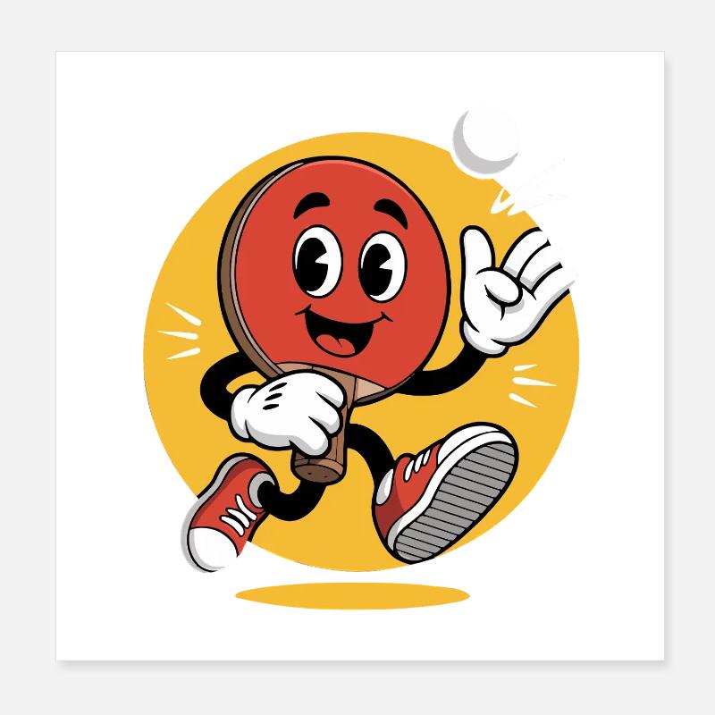Conception de dessin animé de tennis de table Poster 20 x 20 cm