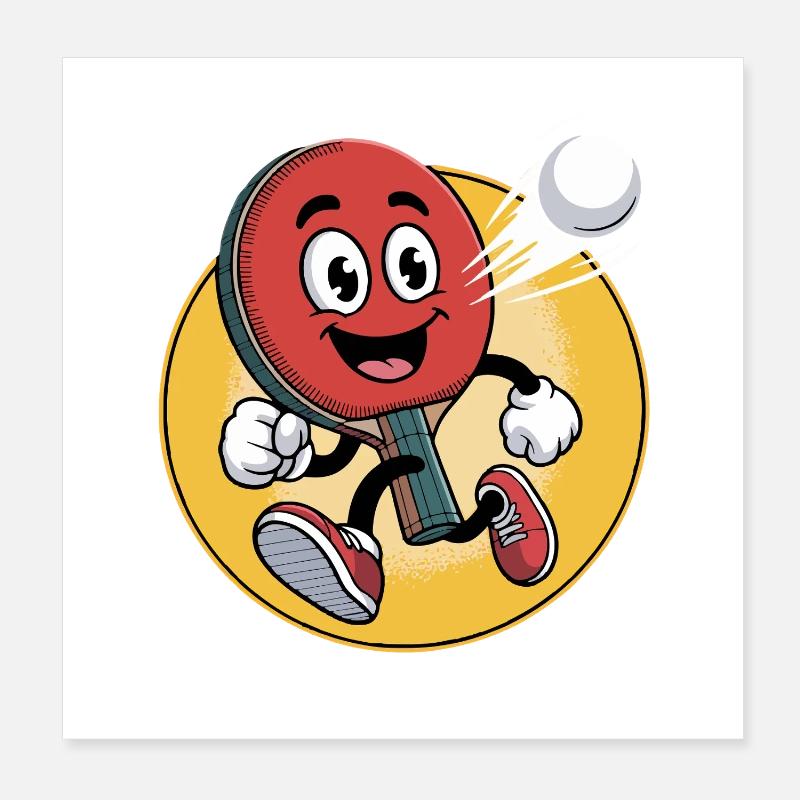 Conception de dessin animé de tennis de table Poster 20 x 20 cm