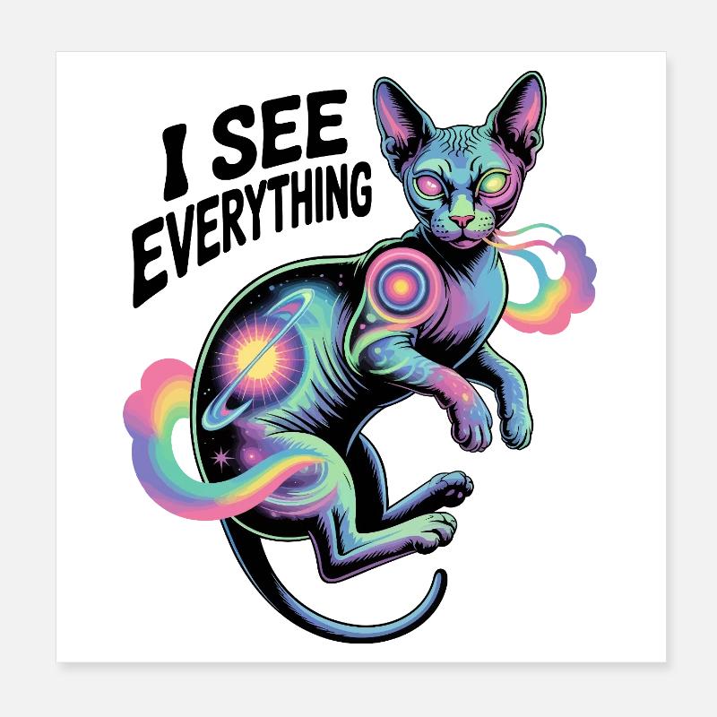 Illustrations du chat de la nébuleuse cosmique Poster 20 x 20 cm