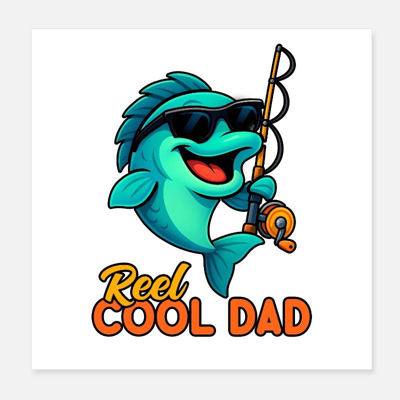 Reel Cool Dad - Cadeau de pêcheur drôle Poster 20 x 20 cm