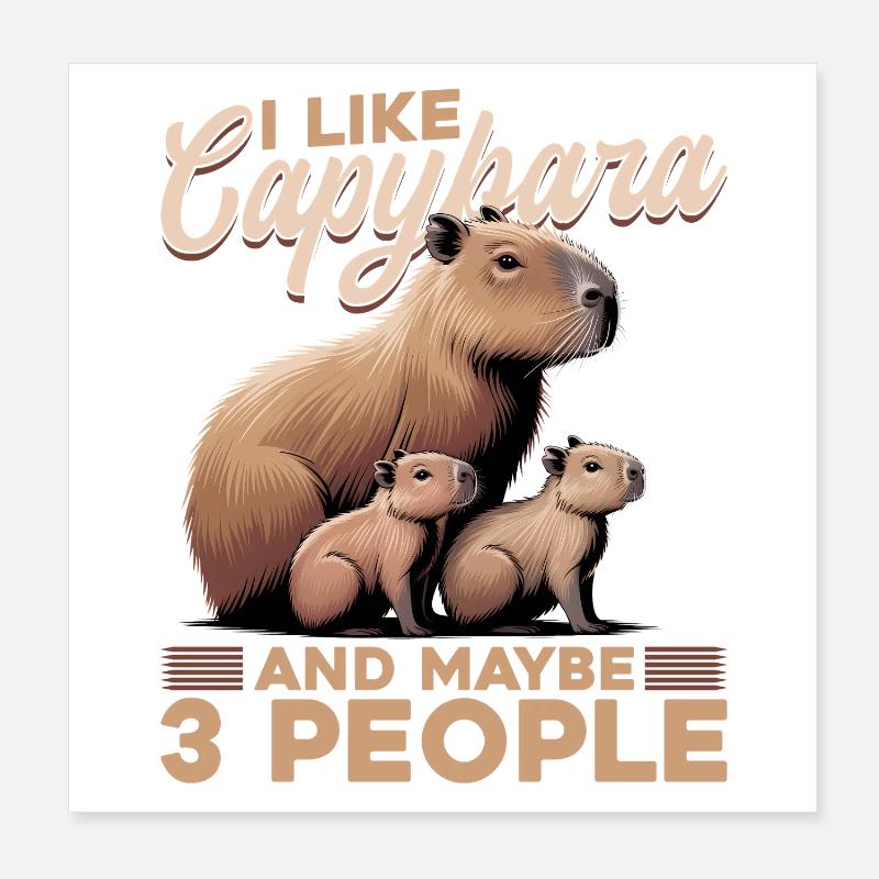 Drôle de Capybara Poster 20 x 20 cm