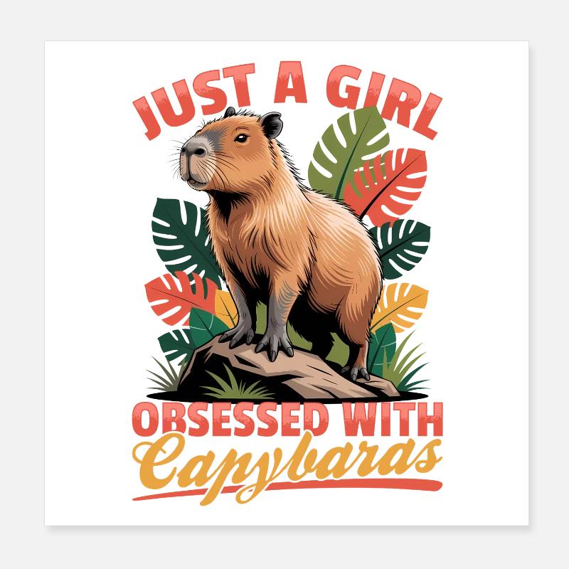 Drôle de Capybara Poster 20 x 20 cm