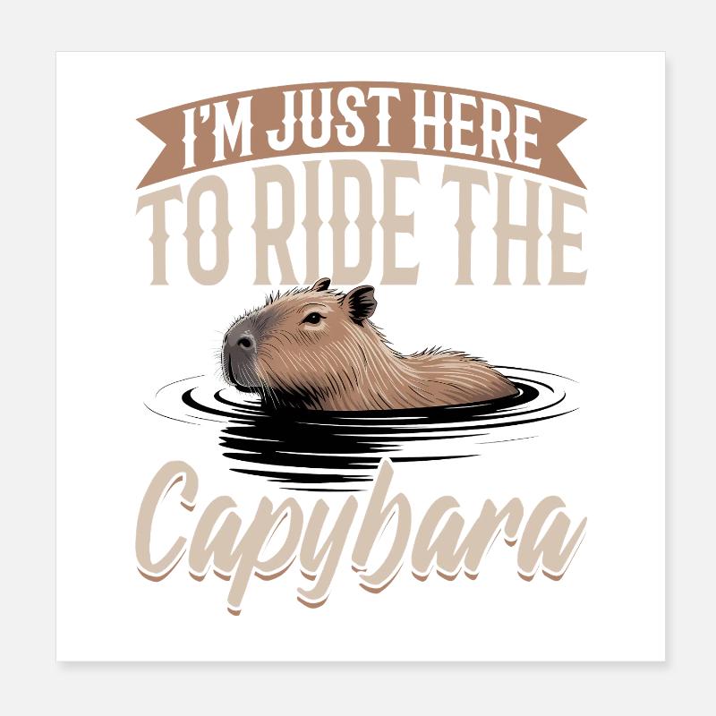 Funny Capybara Poster 20x20 cm