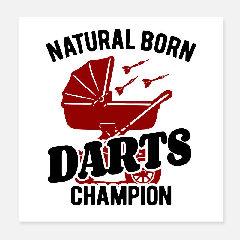 Champion de fléchettes né naturel, poussette Baby Dart Poster 20 x 20 cm