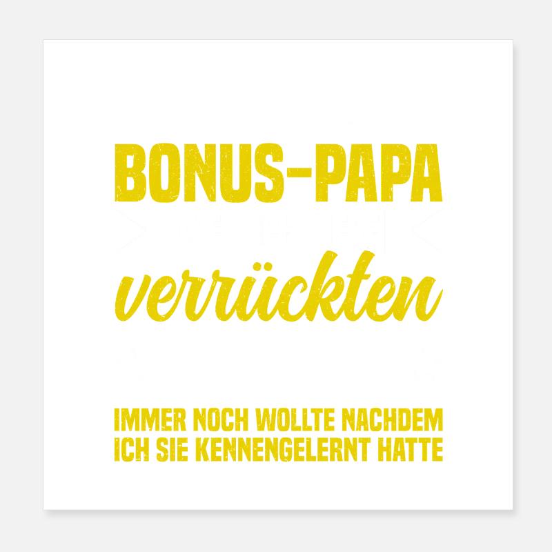 Bonus Dad Stepdad Father's Day Dad Paternity Poster 8" x 8" (20x20 cm)
