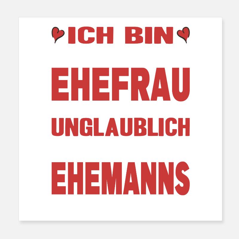 Ehemann Geschenk Ehefrau Paare Beziehung Liebe Poster 20x20 cm