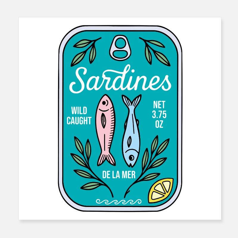 Sardines Poster 8" x 8" (20x20 cm)
