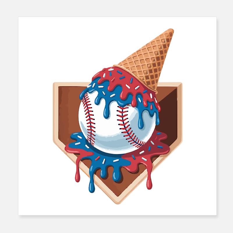Baseball Player Humor Baseball Poster 8" x 8" (20x20 cm)