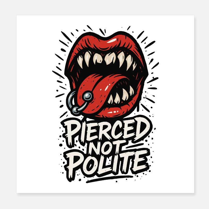 Piercing Addict Body Mod Enthusiast Poster 20 x 20 cm