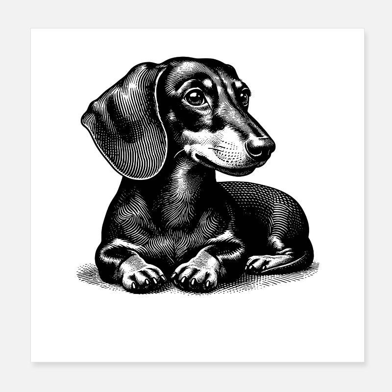 Dackel Poster 20x20 cm