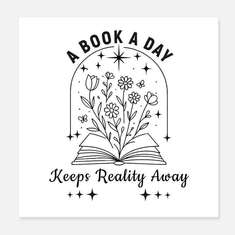 A Book A Day Lesen Sterne Poster 20x20 cm