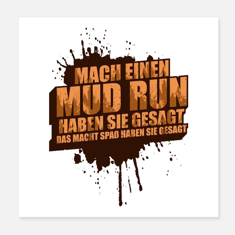Mach einen Mud run Schlammlauf Mud Run Muddy Race Poster 20x20 cm