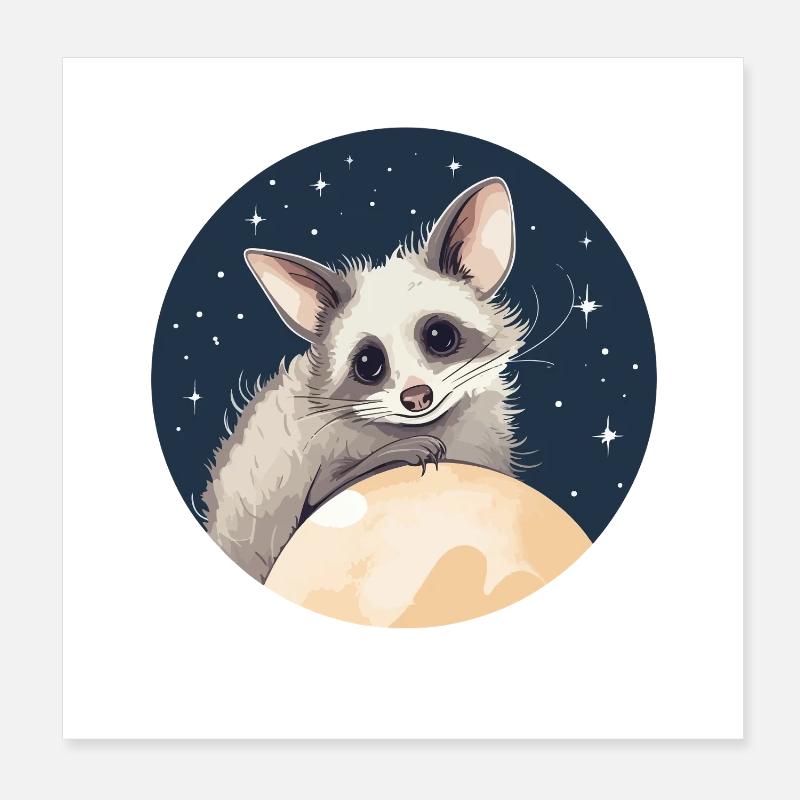Oppossum Sternenhimmel Poster 20x20 cm