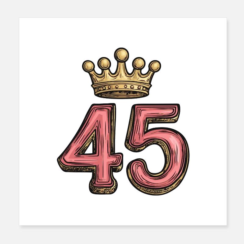Couronne à 45 chiffres Poster 20 x 20 cm