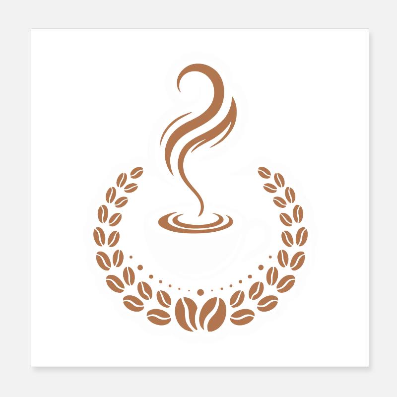 Caffeine Design Coffee Artwork Coffee Poster 20x20 cm