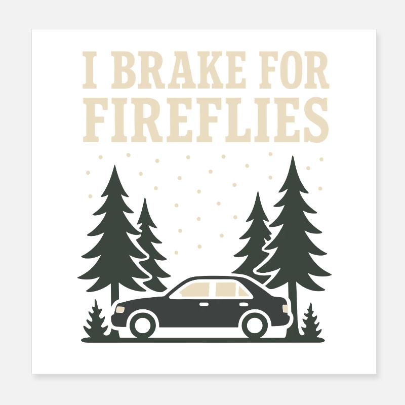 Firefly Summer Night Glow Bug Nostalgic Poster 8" x 8" (20x20 cm)