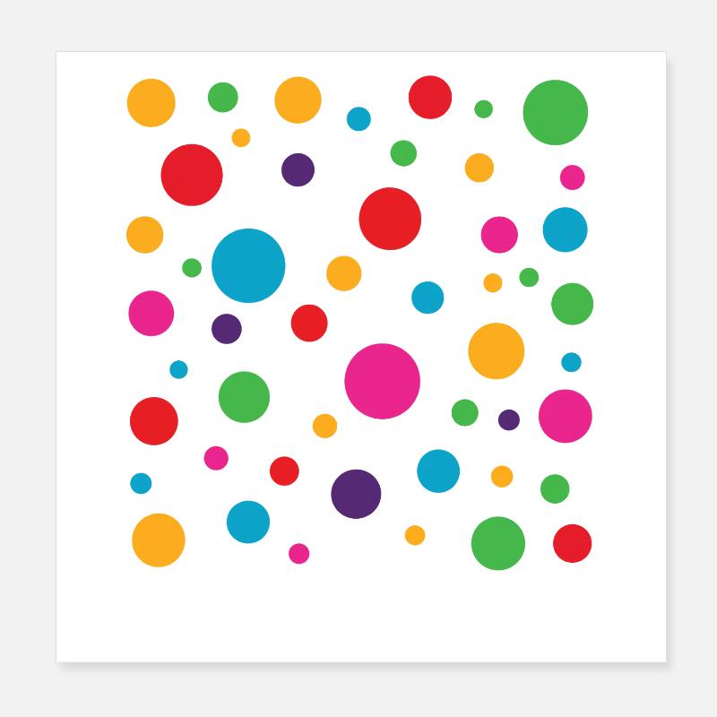 Spotty Spotted Colourful Polka Dot Kids Poster 8" x 8" (20x20 cm)