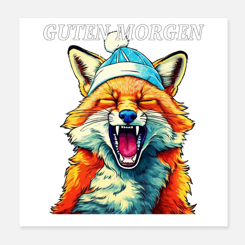 FOX GOOD MORNING Poster 8" x 8" (20x20 cm)