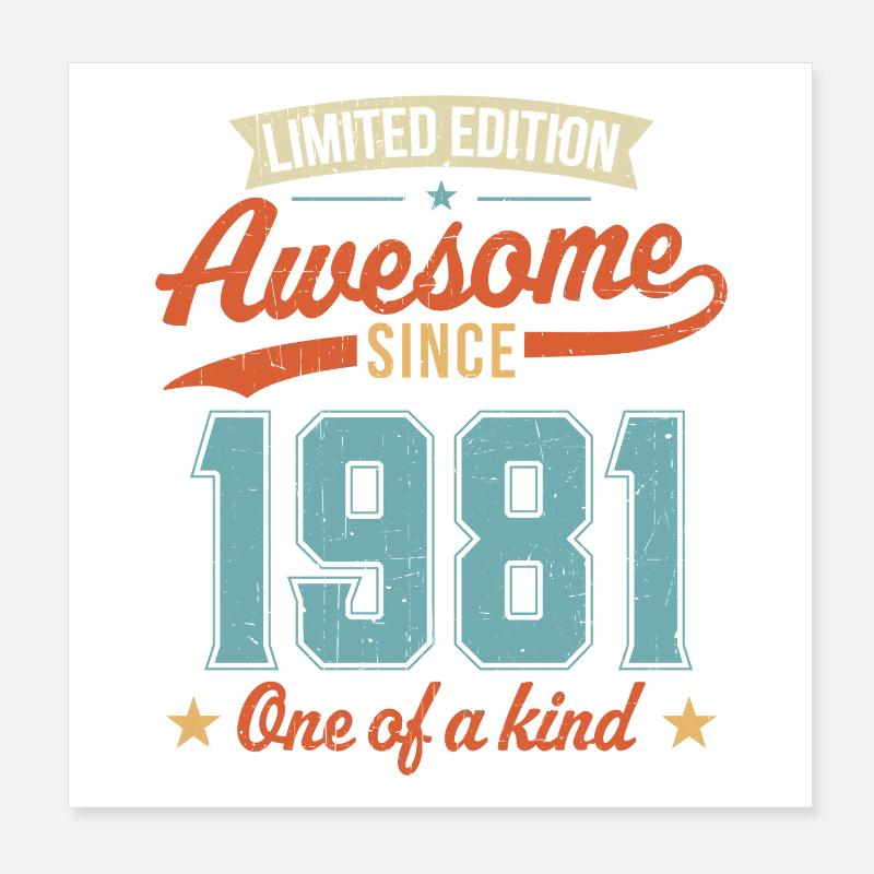 Genial seit 1981 Poster 20x20 cm