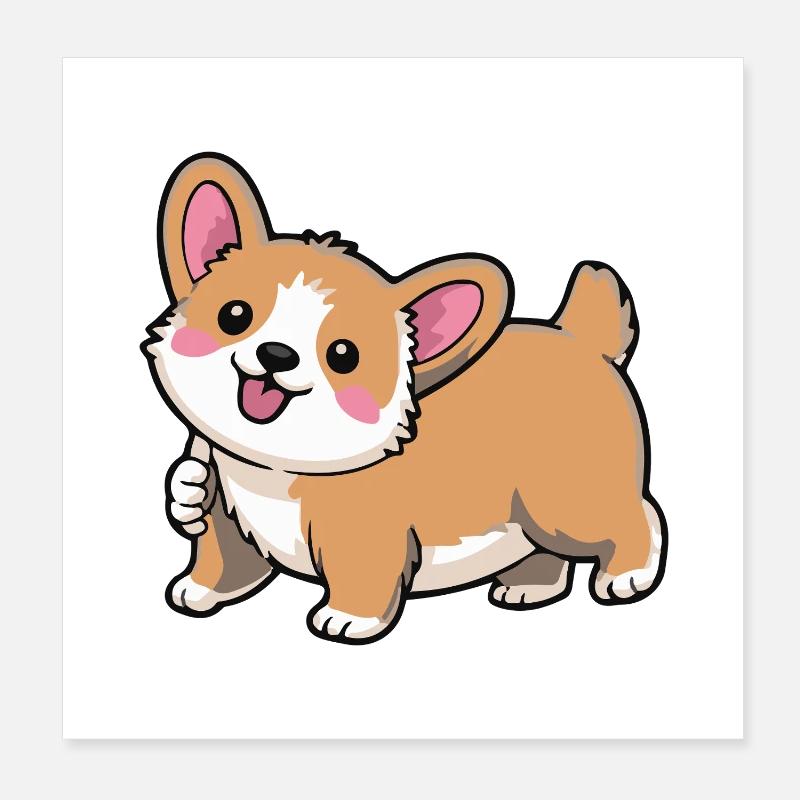 Mouvement de queue de corgi Poster 20 x 20 cm
