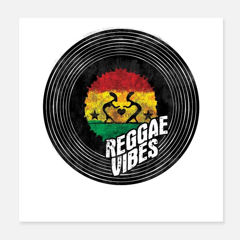 Cercle du logo Reggae Vibes Poster 20 x 20 cm