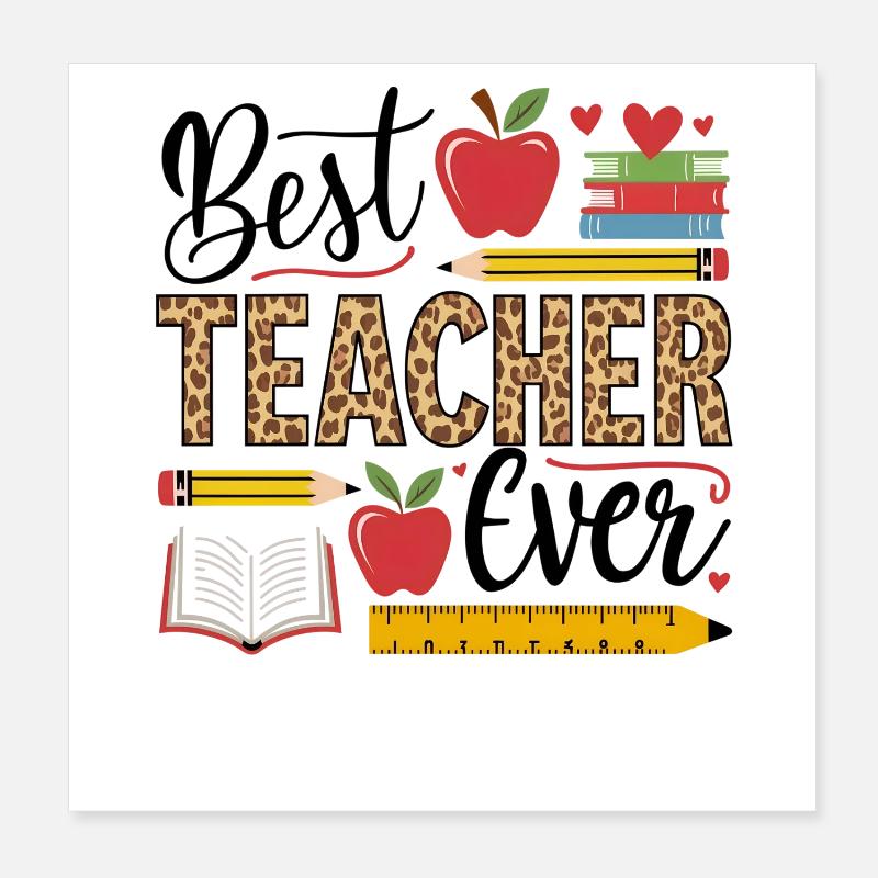 Meilleur professeur d’écriture léopard Poster 20 x 20 cm