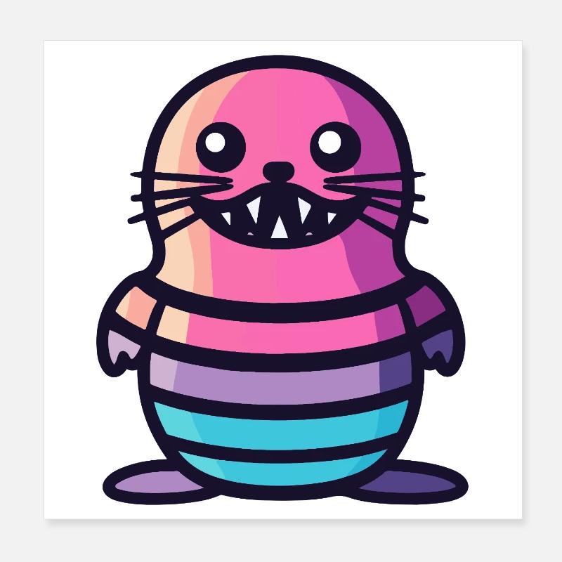 Robbe Tier Halloween Comic Lustig Poster 20x20 cm