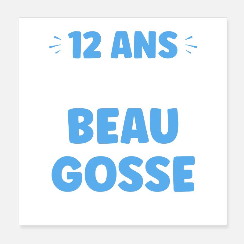 Handsome 12 Year Old – Blue Trend Poster 8" x 8" (20x20 cm)