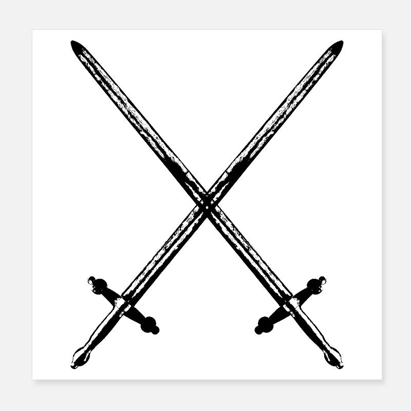 Ritter Schwerter Poster 20x20 cm