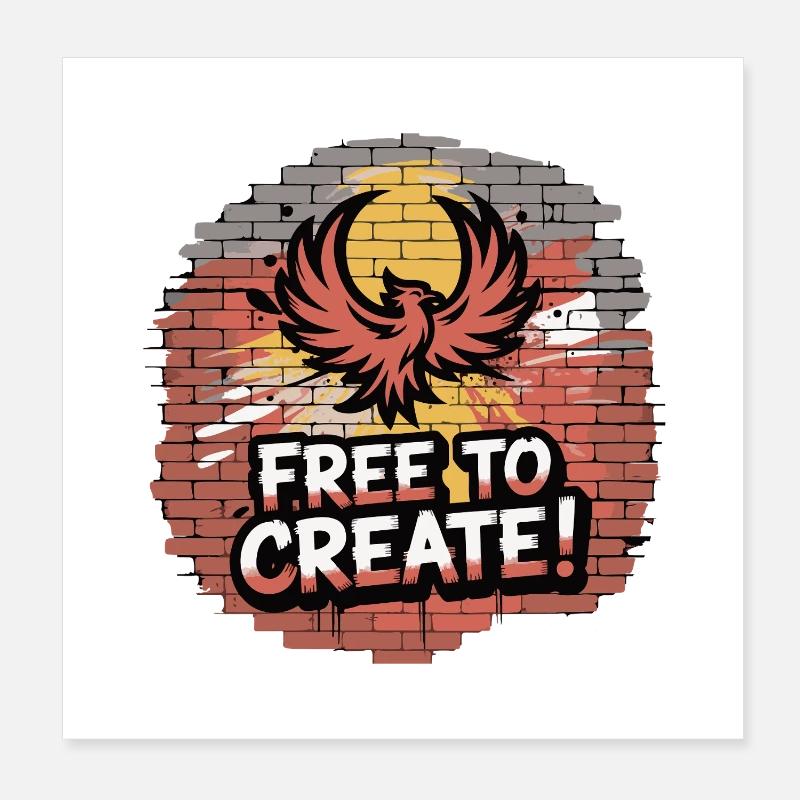 Graffiti Phoenix Gratuit à créer Poster 20 x 20 cm