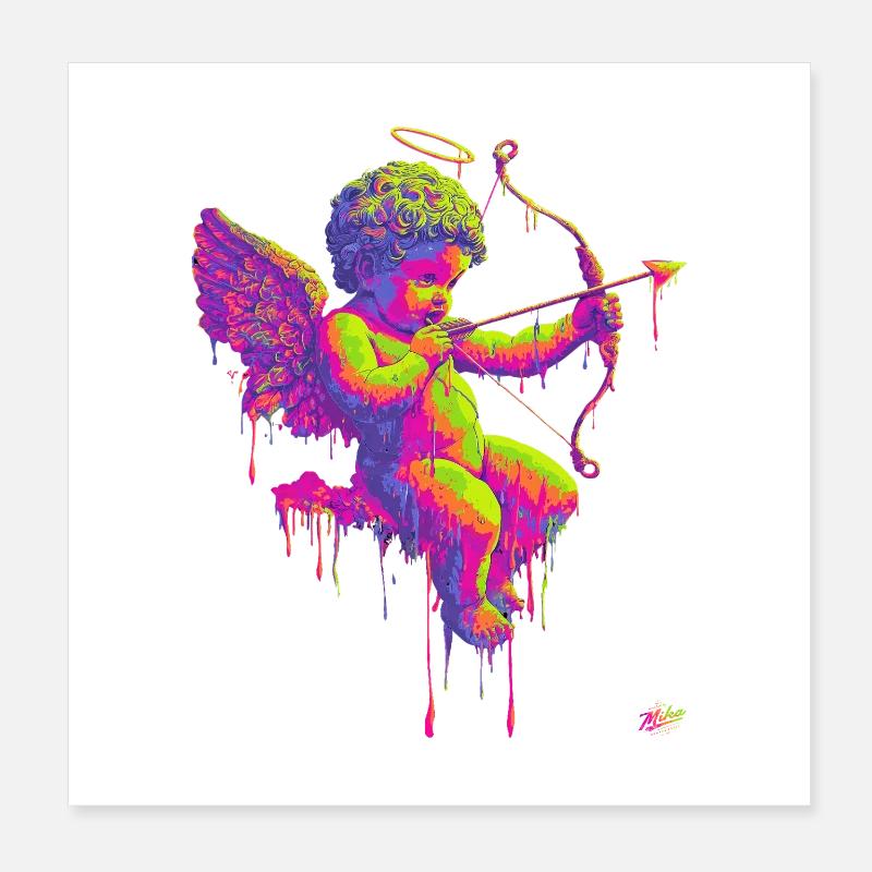 #NEon Cupid Poster 8" x 8" (20x20 cm)
