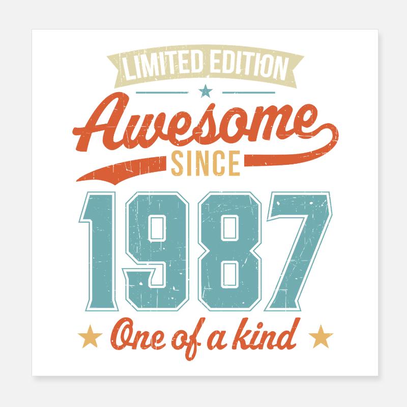 Großartig seit 1987 Poster 20x20 cm