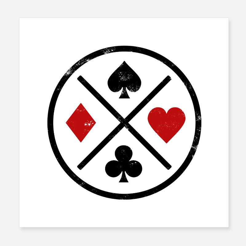 Playing Cards Contrast Poster 8" x 8" (20x20 cm)