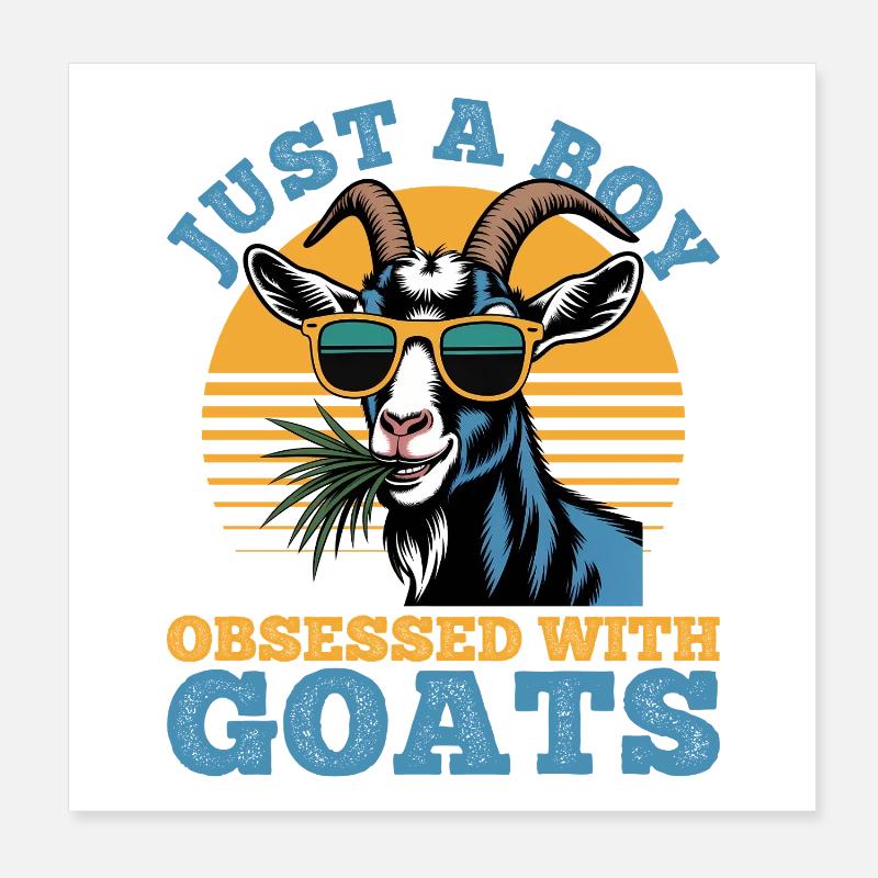 Drôle d’animal de la ferme chèvre Poster 20 x 20 cm