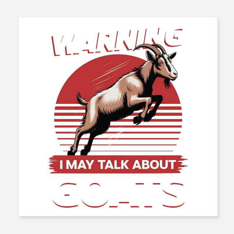 Drôle d’animal de la ferme chèvre Poster 20 x 20 cm