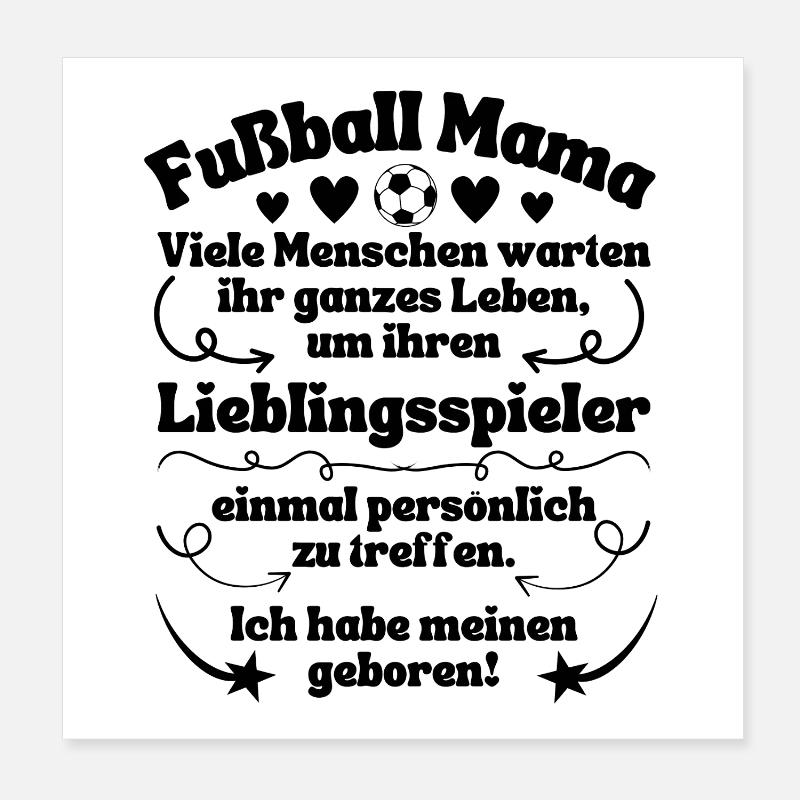 Joueuse préférée de la maman footballeuse Poster 20 x 20 cm