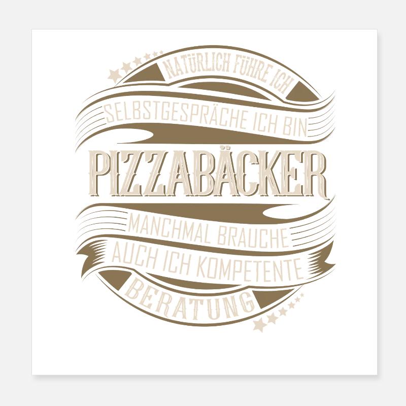 Pizzabäcker Poster 20x20 cm