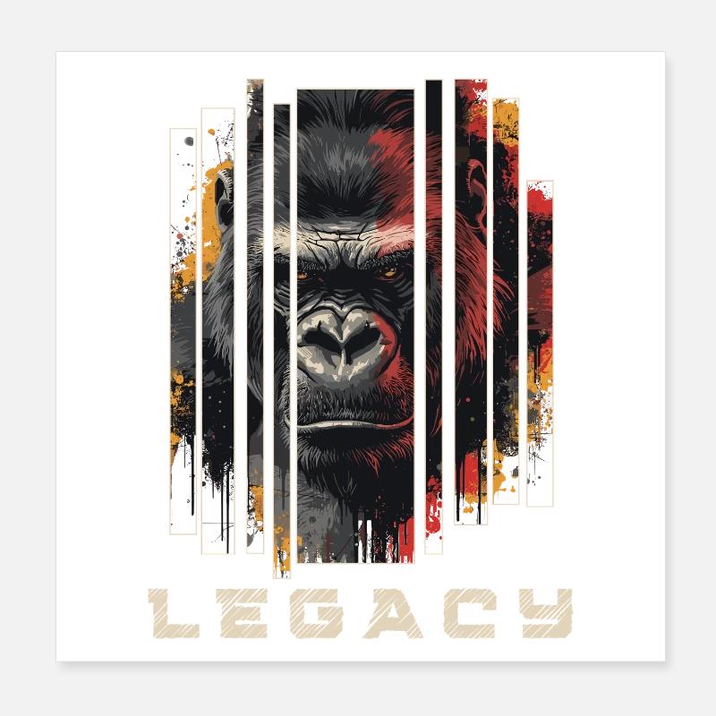 Legacy - Gorilla Art Design Poster 8" x 8" (20x20 cm)