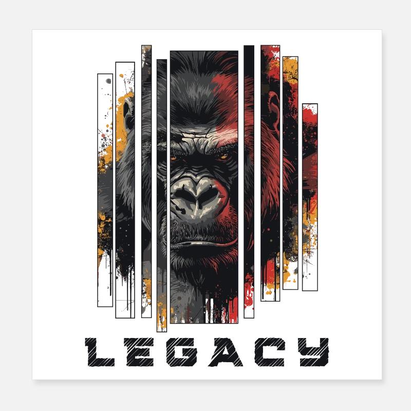 Legacy - Gorilla Art Design Poster 8" x 8" (20x20 cm)