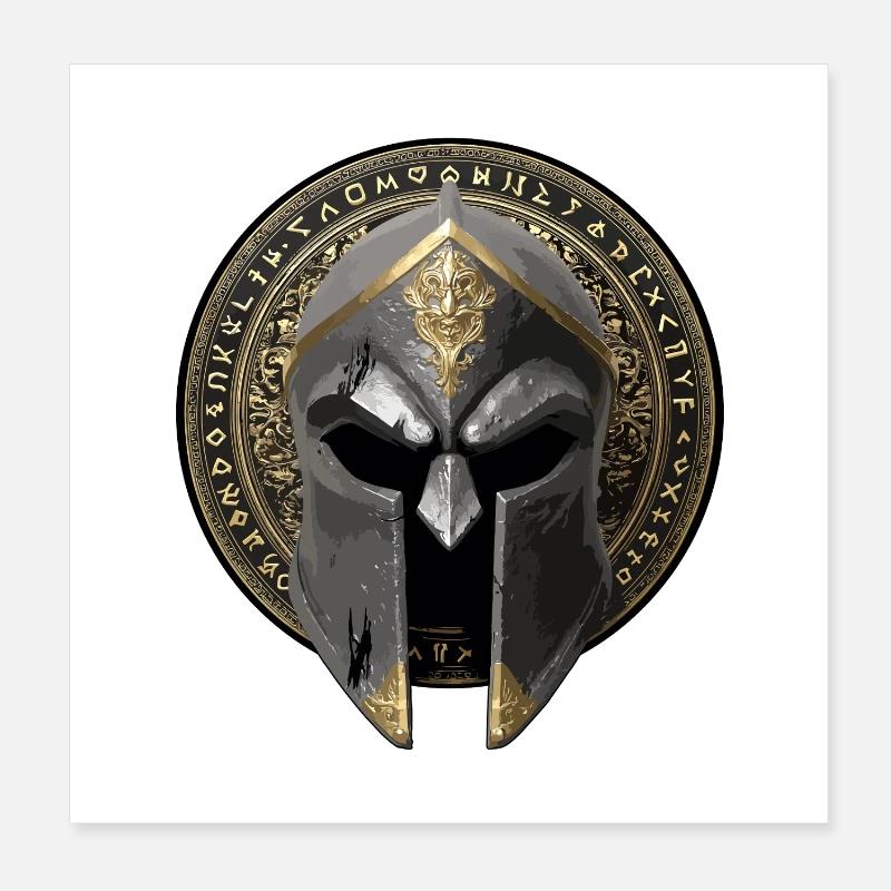 Spartaner Helm Gladiator Poster 20x20 cm