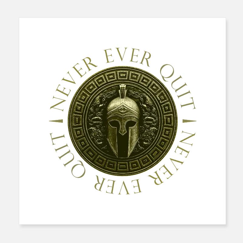 Spartaner Spruch Motivation Workout Poster 20x20 cm