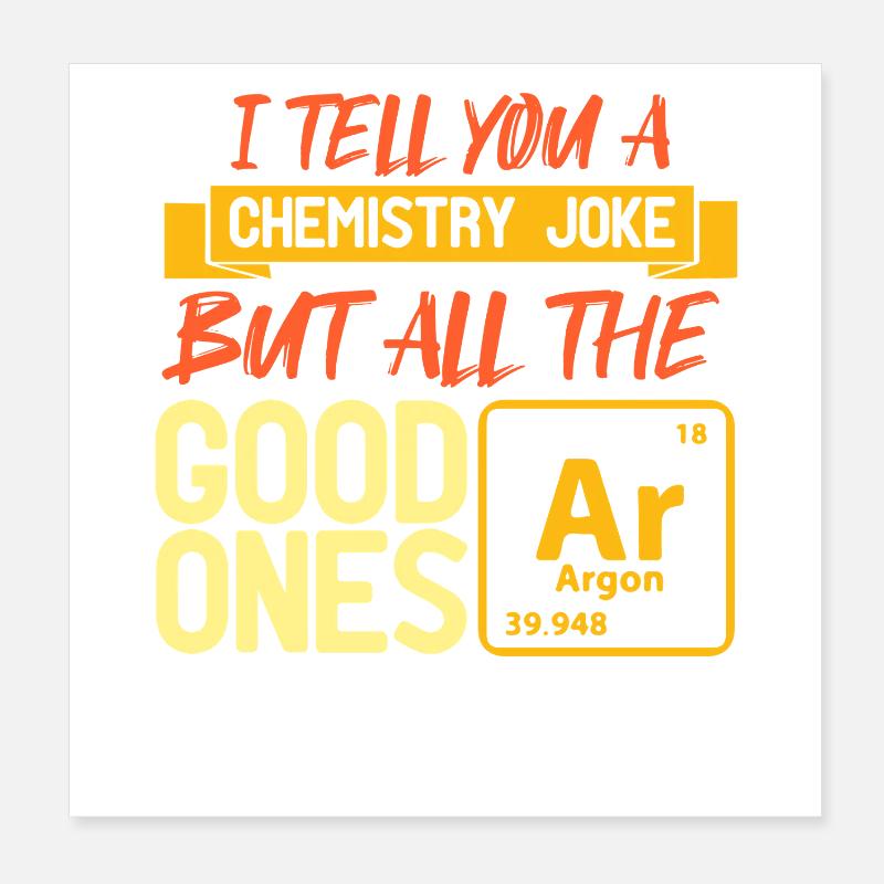 Chimie Chimiste Professeur de chimie Dire science Poster 20 x 20 cm
