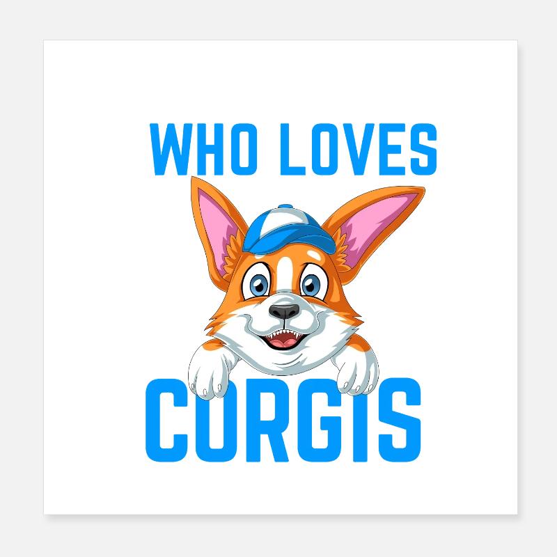 Nur ein Junge, der Corgi liebt Poster 20x20 cm