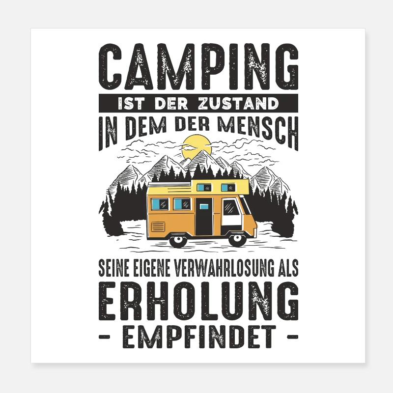Drôle de dicton camping & camper Poster 20 x 20 cm