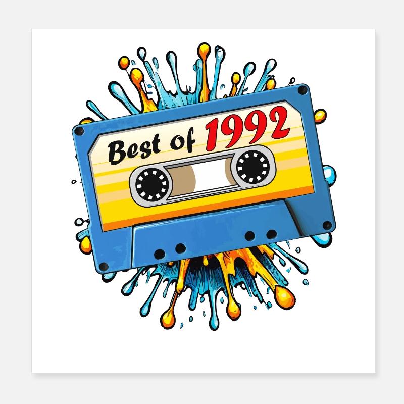 1992 CASSETTE MUSICALE BEST OF Poster 20 x 20 cm