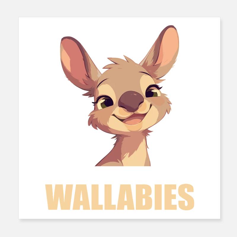 Wallabies Wallaby Poster 20 x 20 cm