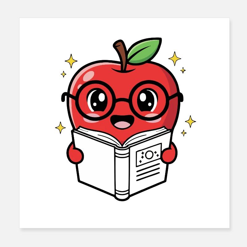 Fruit Cartoon Learning and Reading Poster 20x20 cm