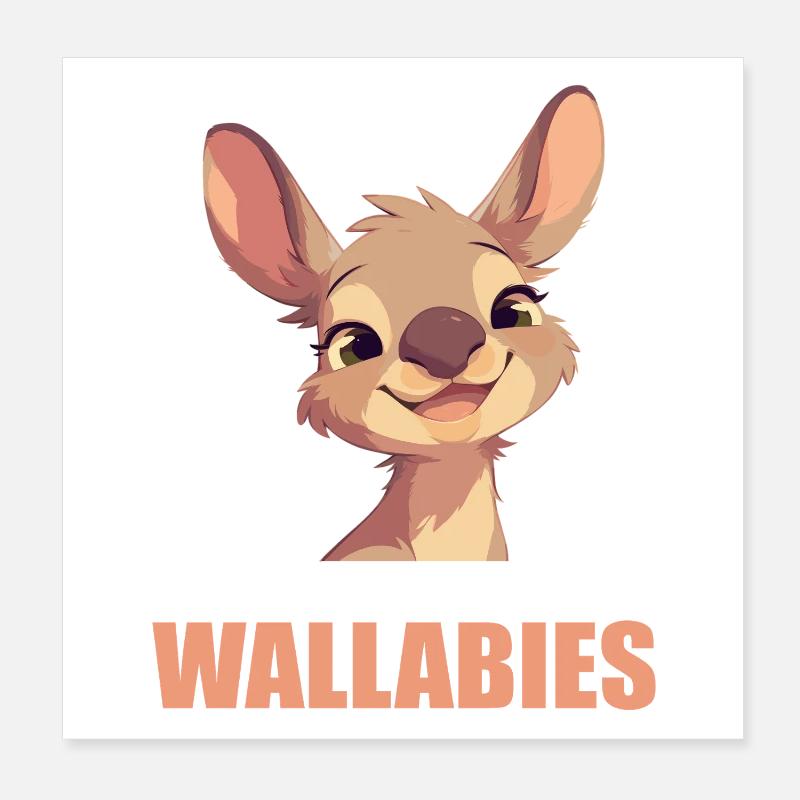 Wallabys Wallaby Poster 20x20 cm