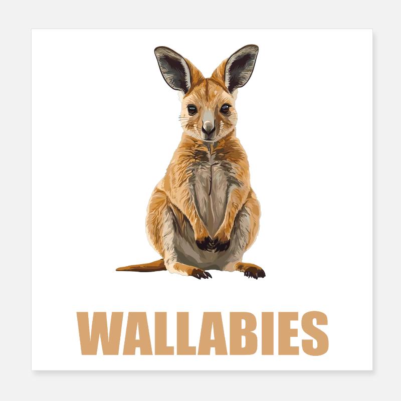 Wallabies Wallaby Poster 8" x 8" (20x20 cm)